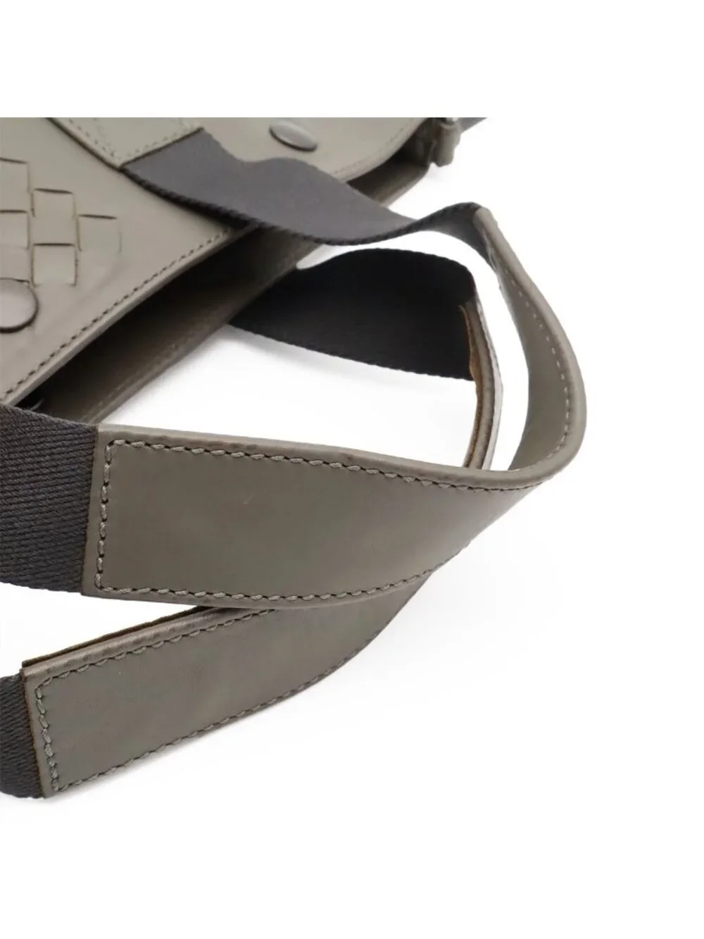 Bottega Veneta Intrecciato Tote 2-Way Shoulder Bag Long Leather Gray
